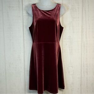 Express Womens Velvet Dress Size‎ M Stretch Knee Length Pull On Red Regencycore